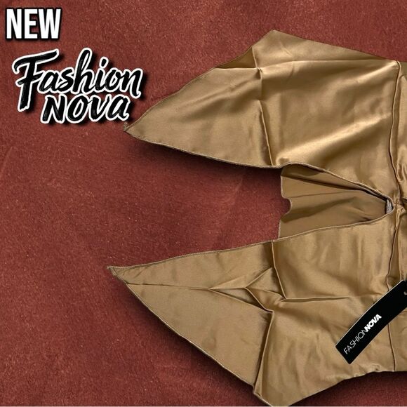 New Fashion nova When The Party's Over Satin Tube Top - Taupe - Medium - Picture 5 of 9